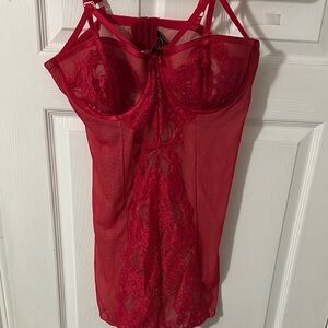 Torrid Red Lace Chemise with Adjustable Straps